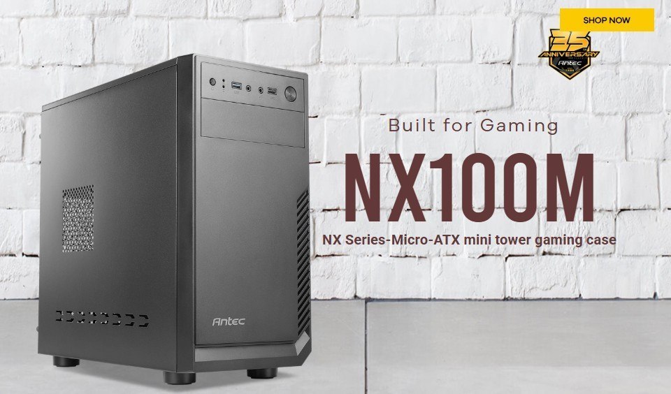 Antec NX100M Matx Business Office Case + True 450W Continuos Psu. 1X 5.25' Odd, Easy Access Usb 3.0 X 2. 1X 80MM Fan. 8Pin Eps, 2X Pcie. Tac 2.0.
