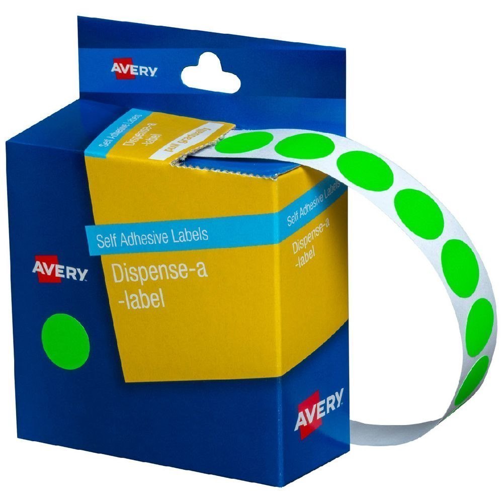 Avery Self-adhesive Dispenser Labels Red 14mm 1050 Pack