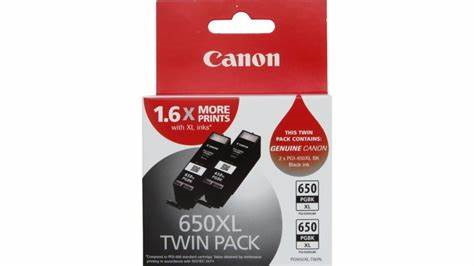 Canon PGI 650 XL Original Extra Large Yield Inkjet Toner Cartridge - Twin-pack - Pigment Black - 2 Pack