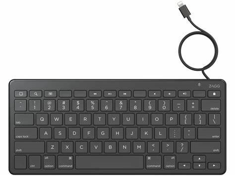 ZAGG Keyboard - Cable Connectivity - Lightning Interface - English (UK), English (US) - Black