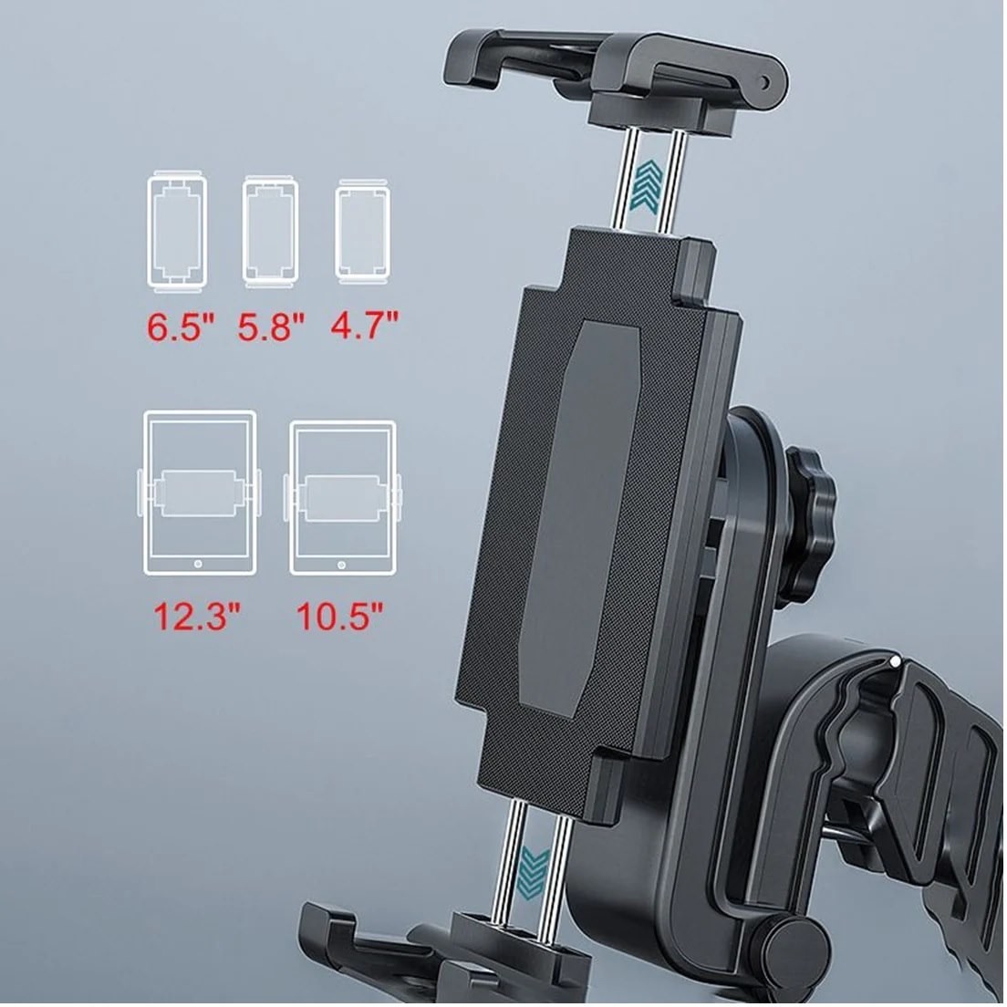Usp Universal In-Car Tablet Mount Dash Windscreen Holders - Black, Compatible With Tablets 7–11.9', Portrait/Landscape Viewing, Perfect Mounting