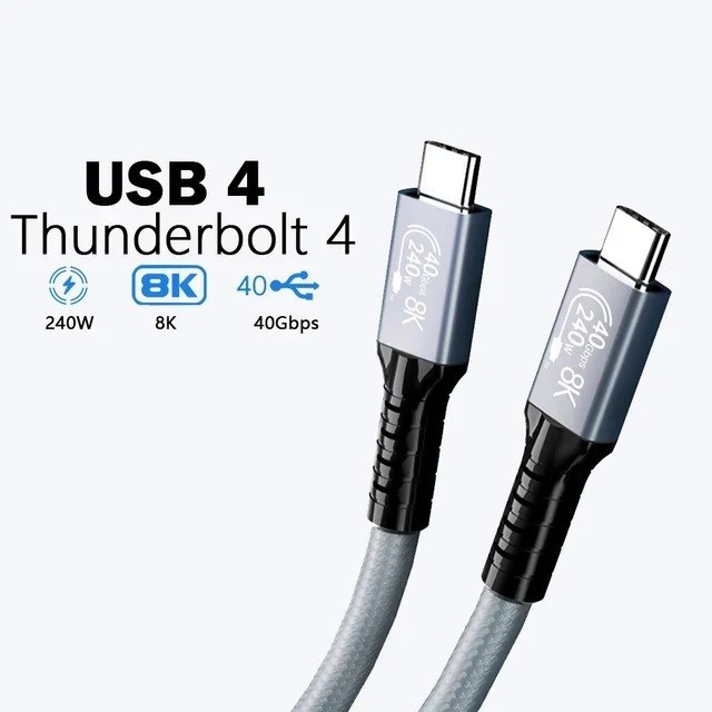 Usp BoostUp Thunderbolt 4 Usb-C To Usb-C Cable (1M) Black - Usb4 - 40Gbps,240W, 8K (60Hz)/4K (144Hz), Fast Charge, 2 Years Warranty