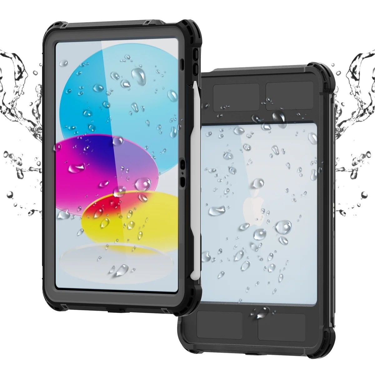 Usp Apple iPad Air (11') (M2) (6TH Gen) / iPad (10.9') (5TH/4TH Gen)WaterProof Case Black - Ip68, Reliable & Durable, Drop Protection,3 Years Warranty