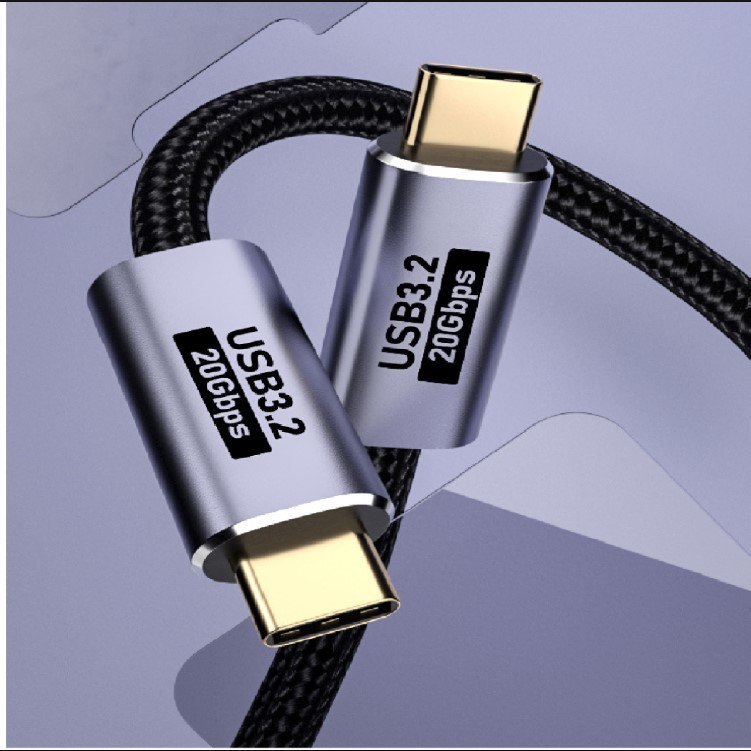 USP BoostUp Cafule Braided USB-C to USB-C (3.2 Gen2) Charge & Video Cable (1M) - Black, 5A/100W PD, 20Gbps, 8K/60Hz, Best for Laptop, Apple, Samsung