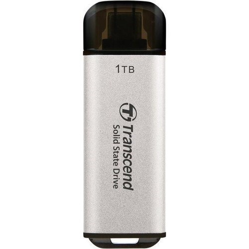 Transcend ESD300C 1 TB Portable Solid State Drive - External - Silver
