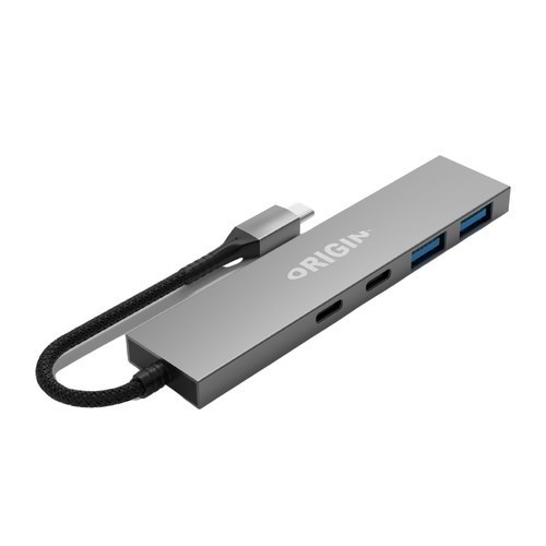 Origin USB-Hub - USB 3.2 Gen. 1 (3.1 Gen. 1) Typ-A, USB 3.2 Gen. 1 (3.1 Gen. 1) Typ-C - Grau