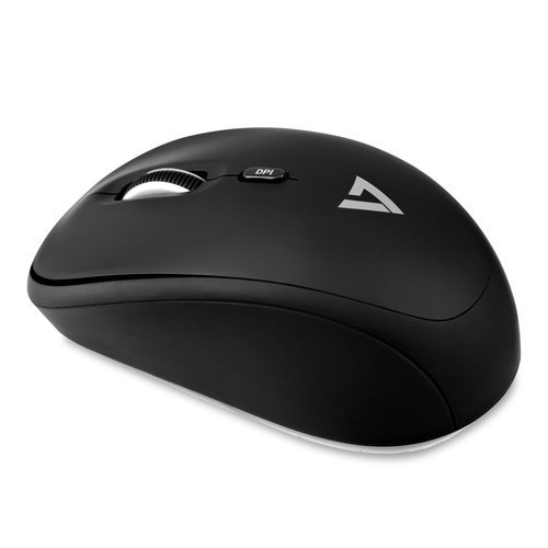 V7 MW100-1E Mouse - Radio Frequency - USB - Optical - 4 Button(s) - Black