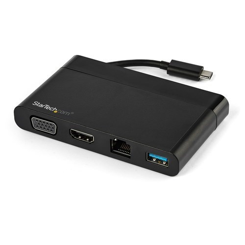 StarTech.com USB C Multiport Adapter with HDMI, VGA, Gb Ethernet & USB - USB C to 4K HDMI or 1080p VGA Adapter Mini Dock Hub - Travel Dock