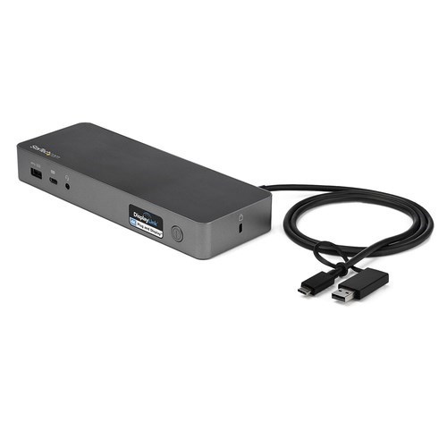 StarTech.com Universal Laptop Docking Station, Hybrid USB-C & USB-A Dock, Dual 4K DP & HDMI, 60W PD, Mac / Windows / Chrome OS, GbE