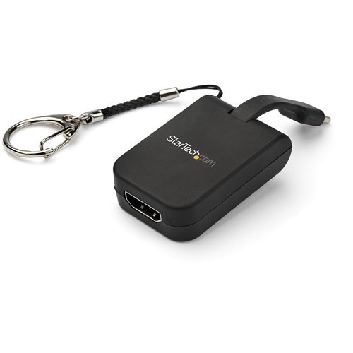 StarTech.com Compact USB C to HDMI Adapter - 4K 30Hz USB Type-C to HDMI Video Display Converter w/ Keychain Ring- Thunderbolt 3 Compatible