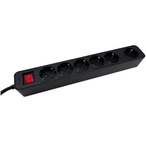 M-Cab Socket Strip 6S PVC 3M BK Eco