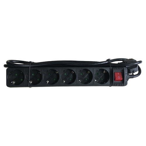 M-Cab Socket Strip 6S PVC 1.5M BK Eco