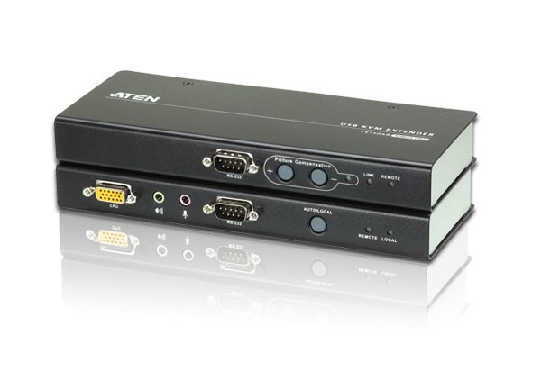 Aten KVM Extender Kit VGA/Audio Cat 5 Extender W/ Local Access, 1920x1200@60Hz 30M, 1600x1200@60Hz 150M, 1280x1024@60Hz 200M