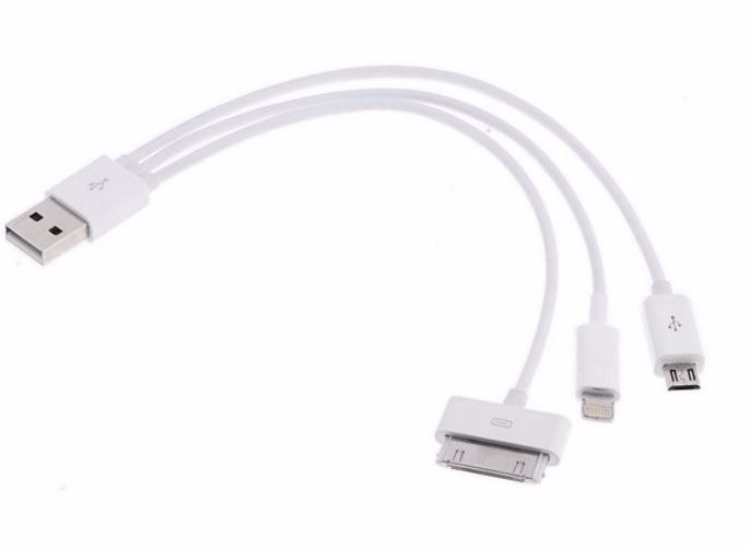 Astrotek Usb 3 In 1 Data Charger Cable 60CM For iPhone Samsung Usb To Micro B 9 Pins 30 Pins LS