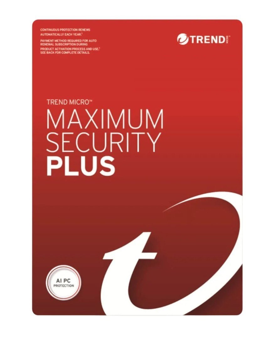 Trend Micro Maximum Security Plus (3 Devices) 1 Year Retail Mini Box Auto Renew