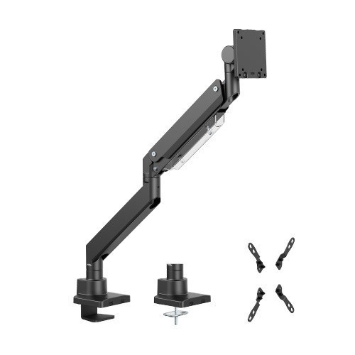 Brateck LDT80-C012 Super Heavy-Duty Gas Spring Monitor Arm For Most 17'~57' Monitors, Matte Black(New)