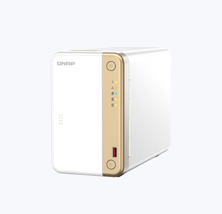 Qnap TS-262 2 Bay Multimedia Nas Intel Celeron N4505 Dual Core 2.9GHz 4GB 2.5Gbe 2X 3.5/2.5' Sata 2X M.2 2280 Nvme Expansion