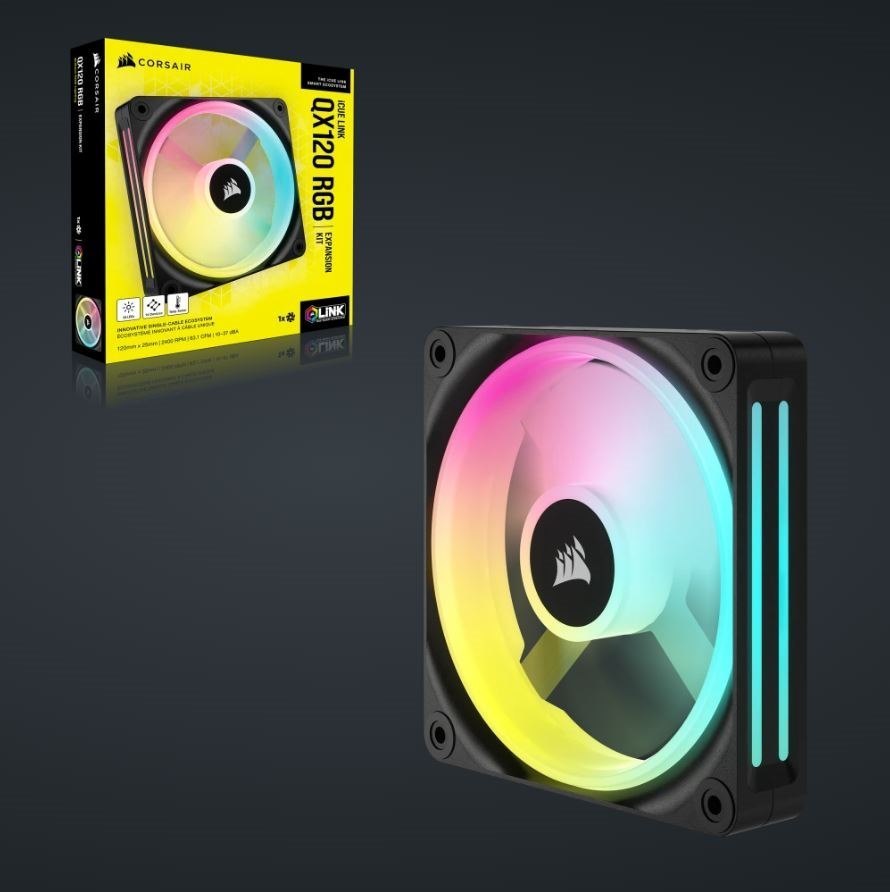 Corsair QX RGB Series, Icue Link QX120 RGB, 120MM Magnetic Dome RGB Fan, Expansion Kit
