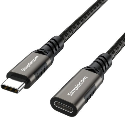 Simplecom Cau610 Usb-C Male To Female Extension Cable Usb 3.2 Gen2 PD 100W 20Gbps 1M