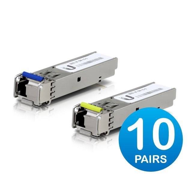 Ubiquiti UFiber1 GBPS Bidirectional Single-Mode Optical Module, 20-Pack, Connect Up To 3KM Distance, Simplex LC Connector, Fiber Cable Not Include