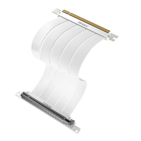 Antec Pcie-4.0 Riser Cable (200MM) White, Up To RTX4090 / 7900XT. High End Gold Plated And Shielded Six Layer PCB. FPS Lossless Output And Stability.