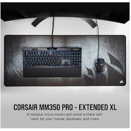 Corsair MM350 Pro Premium Spill Proof Cloth Gaming Mouse Pad. Extended Extra Large Edition 930MM X 400MM X 5MM. Graphic Surface