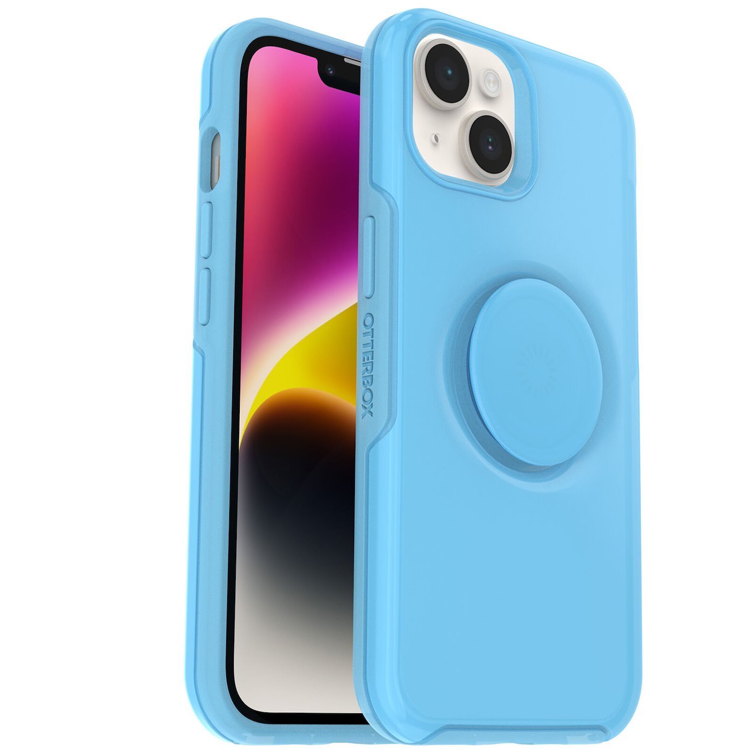 OtterBox Otter + Pop Symmetry Apple iPhone 14 / iPhone 13 Case You Cyan This? (Blue) - (77-89708), Antimicrobial, Drop+ 3X Military Standard