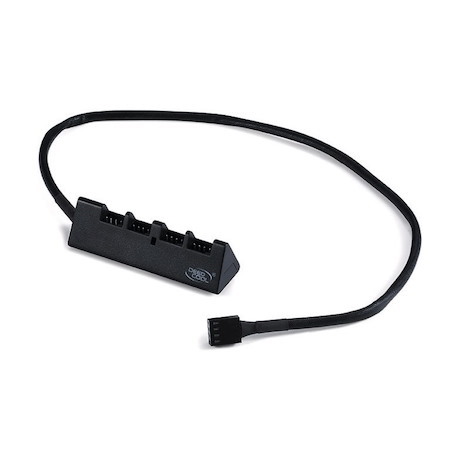 DeepCool FH-04 4 Port Fan Hub, Compatible With 12V 3Pin/4Pin Fans, 550MM, Extend Up To 4 Fans