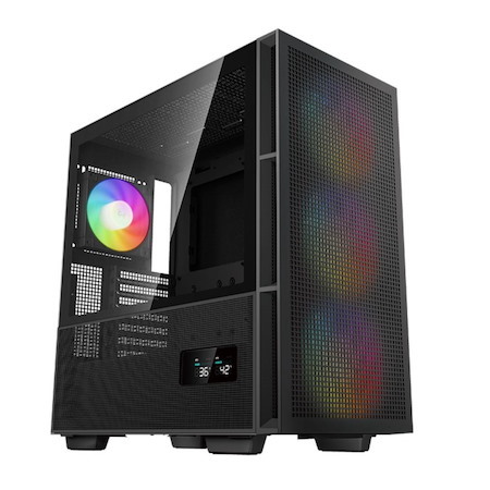 DeepCool CH560 Digital High Airflow Mid-Tower Case, Mini-ITX/ Micro-ATX/ Atx/ E-Atx, Magnetic Hybrid Mesh,Tempered Glass, 3 Pre-Installed 140MM Argb F
