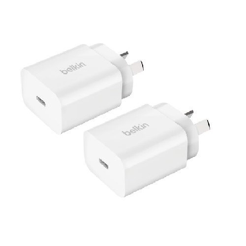 Belkin Usb-C, 20W Ac Charger, Standalone, 2-Pack