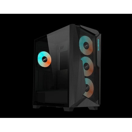 Gigabyte C301G Mid PC Case, RGB, Usb-C, Usb(2), Audio, Glass Side Panel, Black, Atx