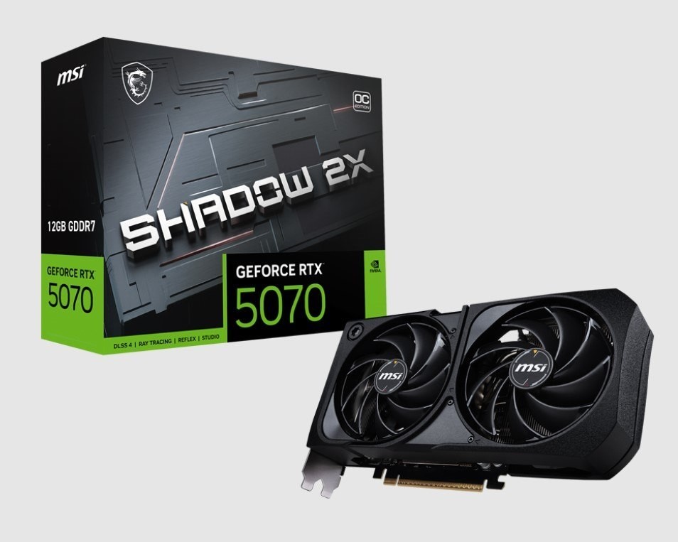 Msi nVidia GeForce RTX™ 5070 12G Shadow 2X Oc, Boost: 2542 MHz, Cuda 6144 Units, 12GB GDDR7, Hdmi™ X 1