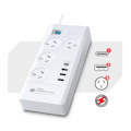 Generic Sansai 4 Outlet 3xUSB-A & 1xUSB-C Powerboard Master On/Off Switch Surge And Overload Protected Fast Charging 1M 20W 220-240V 10A Iv Retail Box