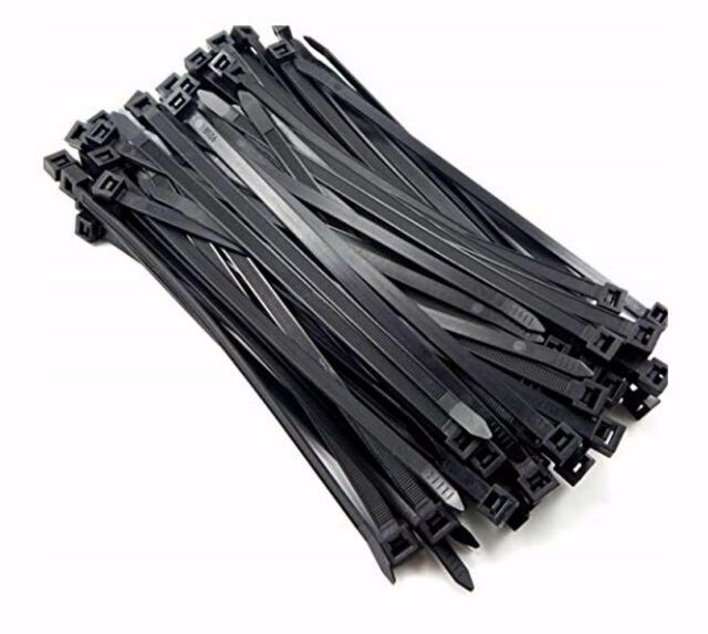 Cabac 8Ware 200MM X 2.5MM (4') Bag Of 100 Pack Uv Resistant Wide Nylon Zip Cable Ties Black ~CBC-CT196BK-LD