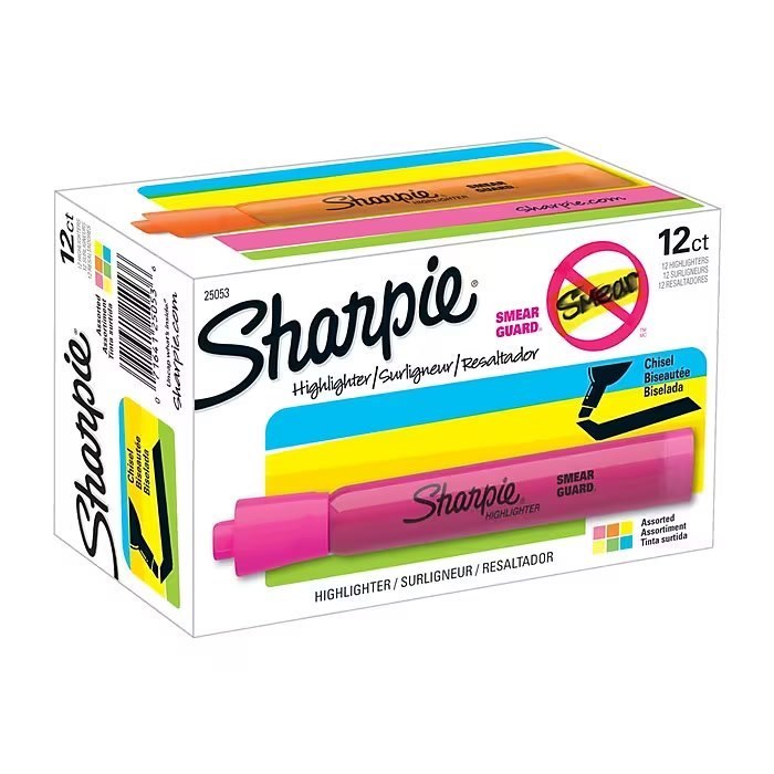 Sharpie Tank Highlighter, Chisel Tip, Assorted, Dozen