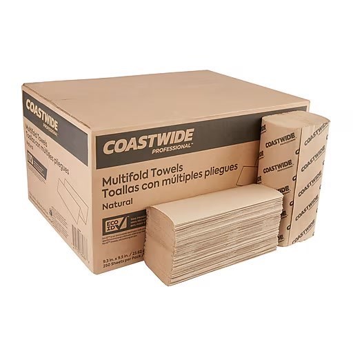Coastwide Professional™ Multifold Paper Towels, 1-ply, 250 Sheets/Pack, 16 Packs/Carton