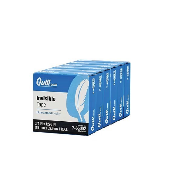 Quill Brand® Invisible Tape, 3/4" x 36 yds., 6 Rolls