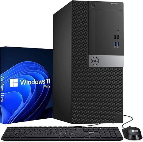 Dell Tower Desktop PC – Intel Core i7-7700 7th Gen Processor – 16GB DDR4 RAM – 1TB SSD – Keyboard & Mouse – Built-in Wi-Fi – Office, Home, Business Desktop Computer Windows 11 Pro (Renewed)