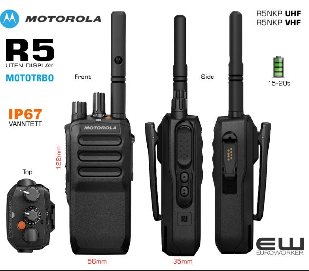 MOTOTRBO R5 UHF 400-512 MHz 4W Non-Display Portable Radio