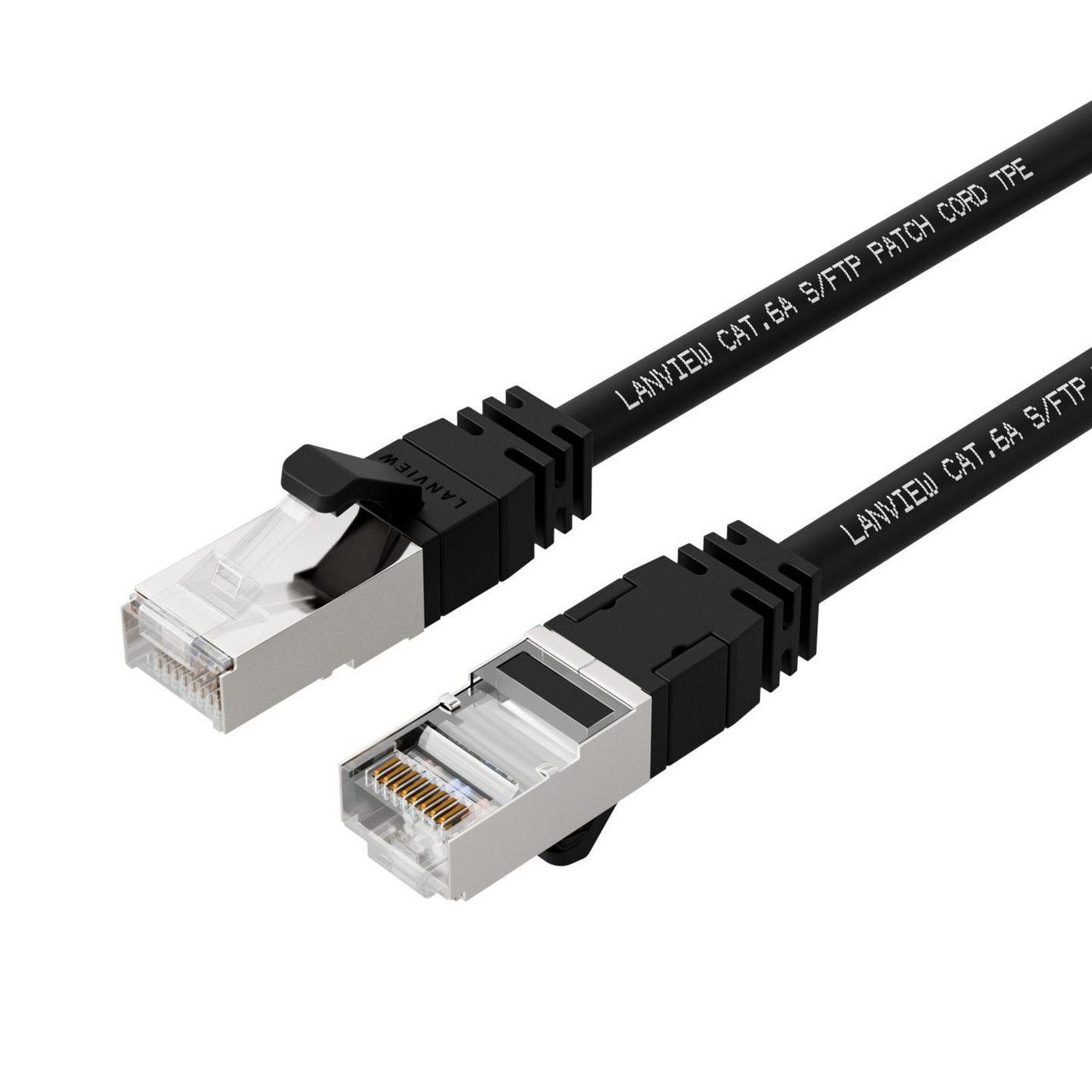 Lanview Cat6a S/FTP 1,5M Black LSZH,