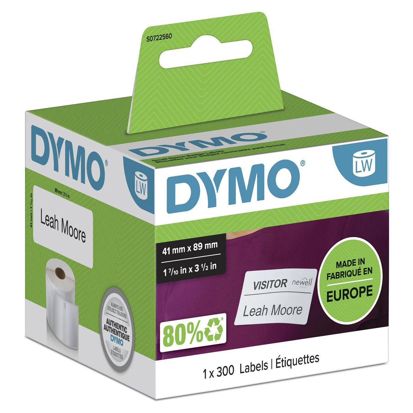 Dymo Removable White Name Badge