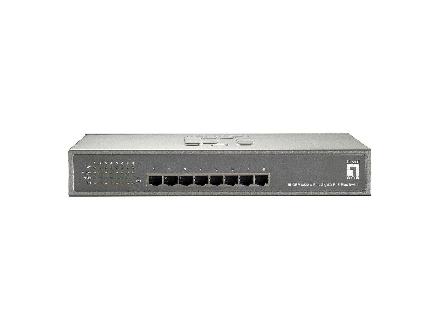 Level One 8-Port Gbit Poe-Plus