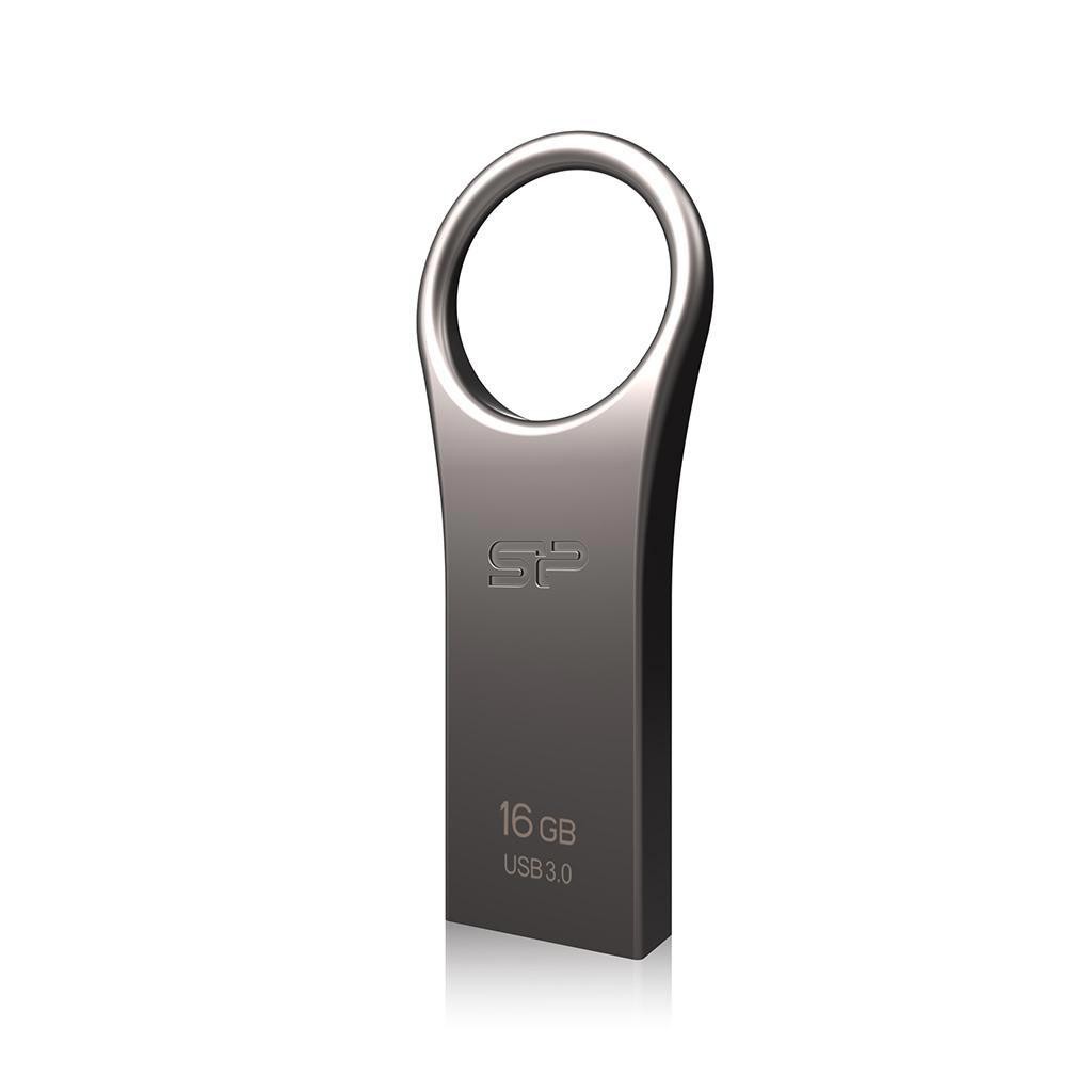 Silicon Power Jewel J80 16 GB USB 3.0 Flash Drive - Titanium