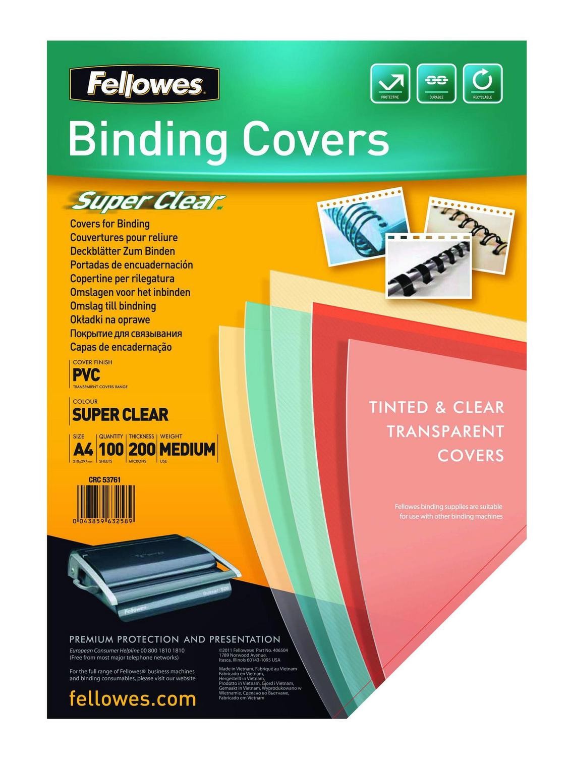 Fellowes Binding Cover A4 PVC