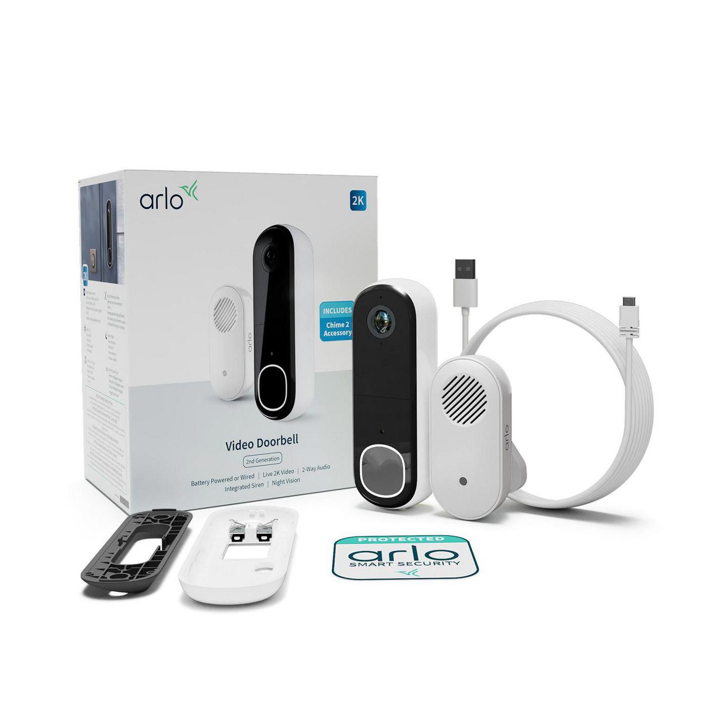 Arlo Essential Video Doorbell 2K &