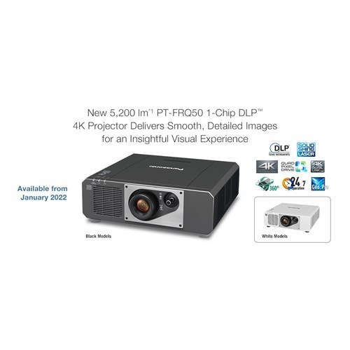 Panasonic 5200LM 1DLP 4K Laser Contrast 20,000:1 
Std Lens Included. Lens Shift H+V. Panel Size 0.65" Colour White